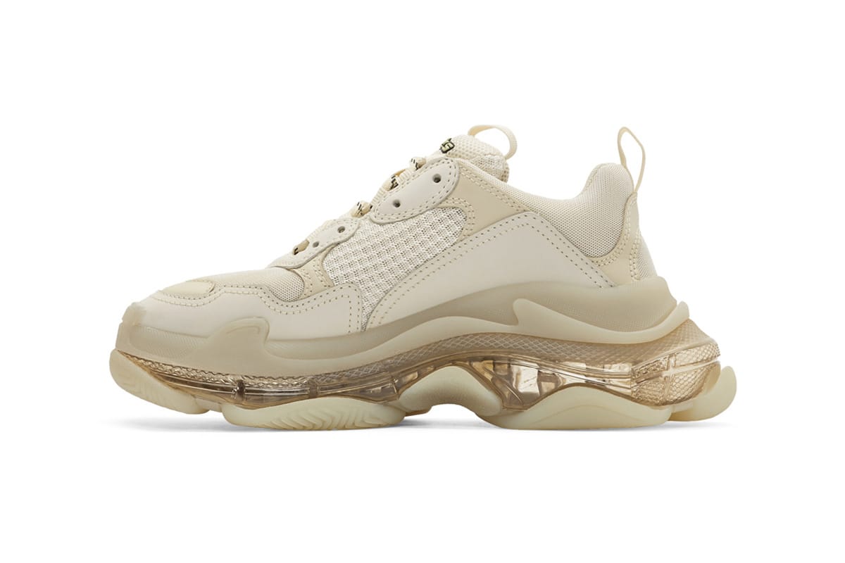 Balenciaga Triple S Runner Leather And Mesh Sneakers Lyst